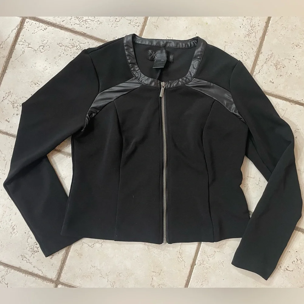 Kardashian Kollection Women's Blouse Size Large Zip Up Lightweight Jacket EUC - Picture 3 of 10